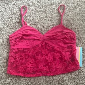 Hot Pink lace tank top cami size small